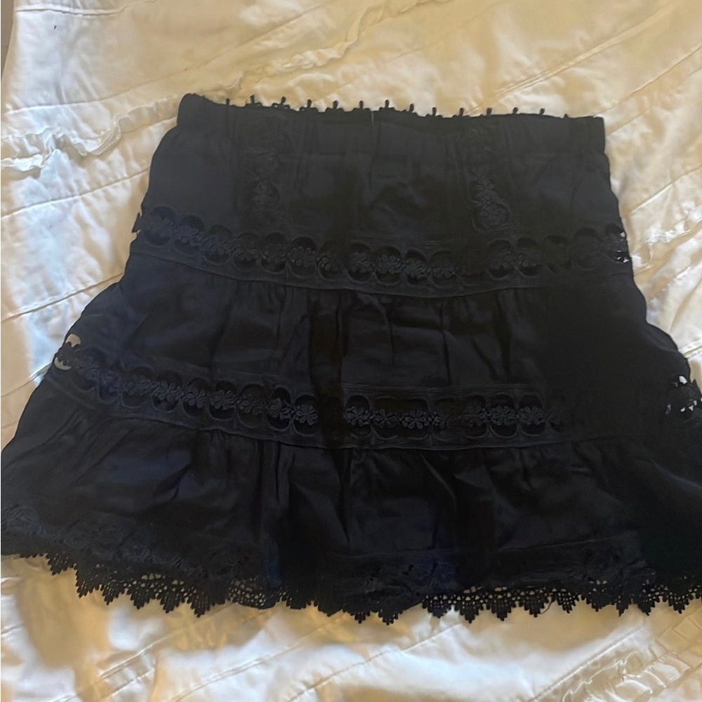 Black ruffle skirt